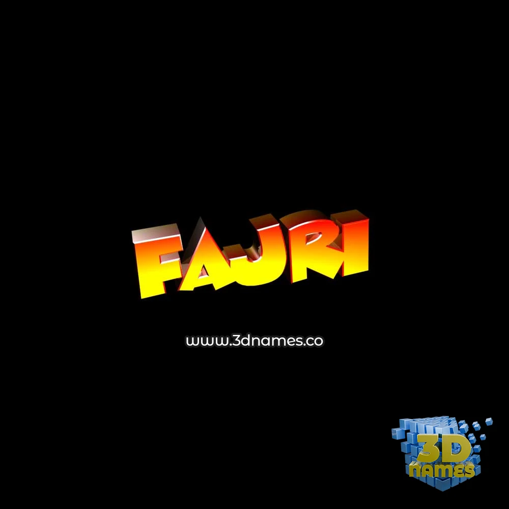 fajri in Black Background style - 3D name wallpaper