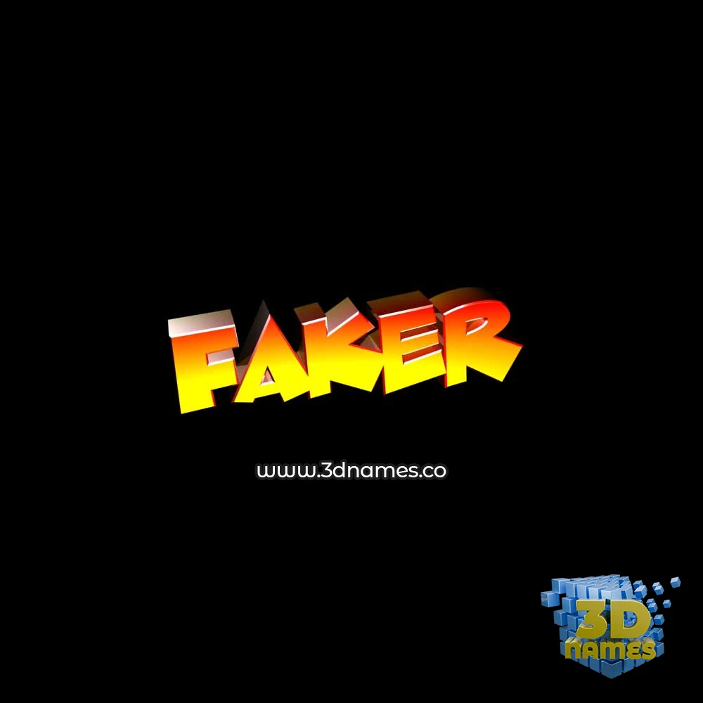 faker in Black Background style - 3D name wallpaper