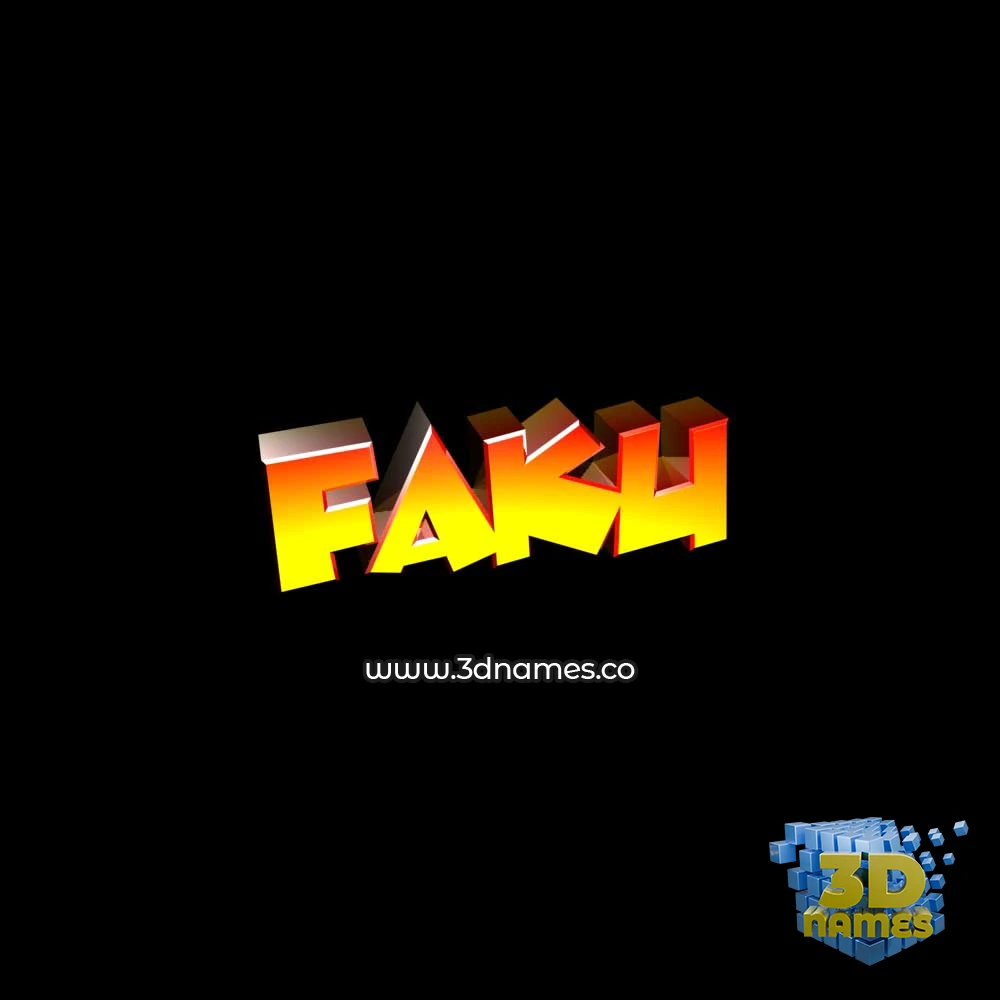 faku in Black Background style - 3D name wallpaper
