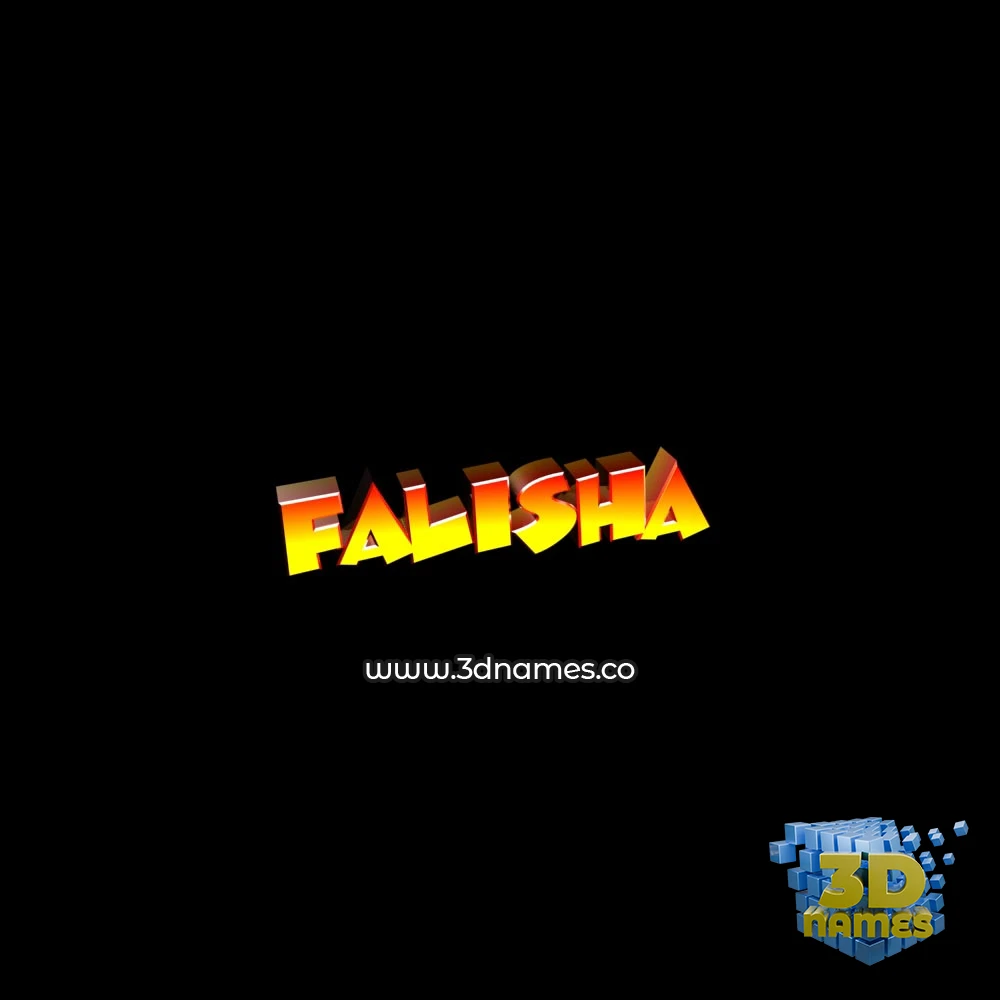 falisha in Black Background style - 3D name wallpaper