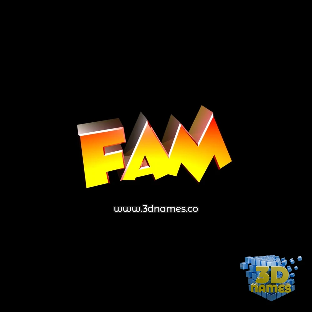 fam in Black Background style - 3D name wallpaper