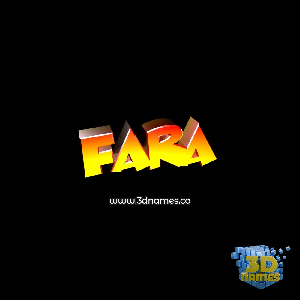 fara in Black Background style - 3D name wallpaper