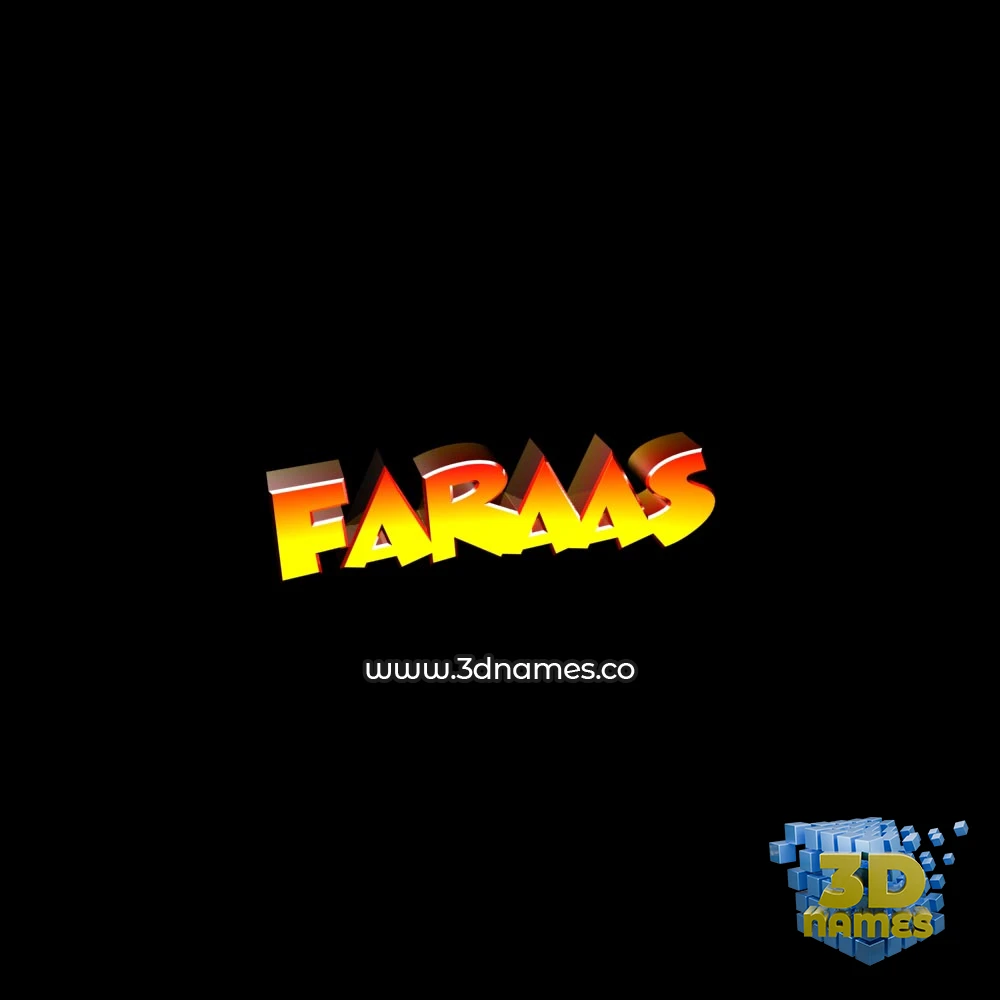 faraas in Black Background style - 3D name wallpaper