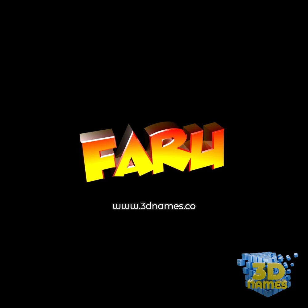 faru in Black Background style - 3D name wallpaper