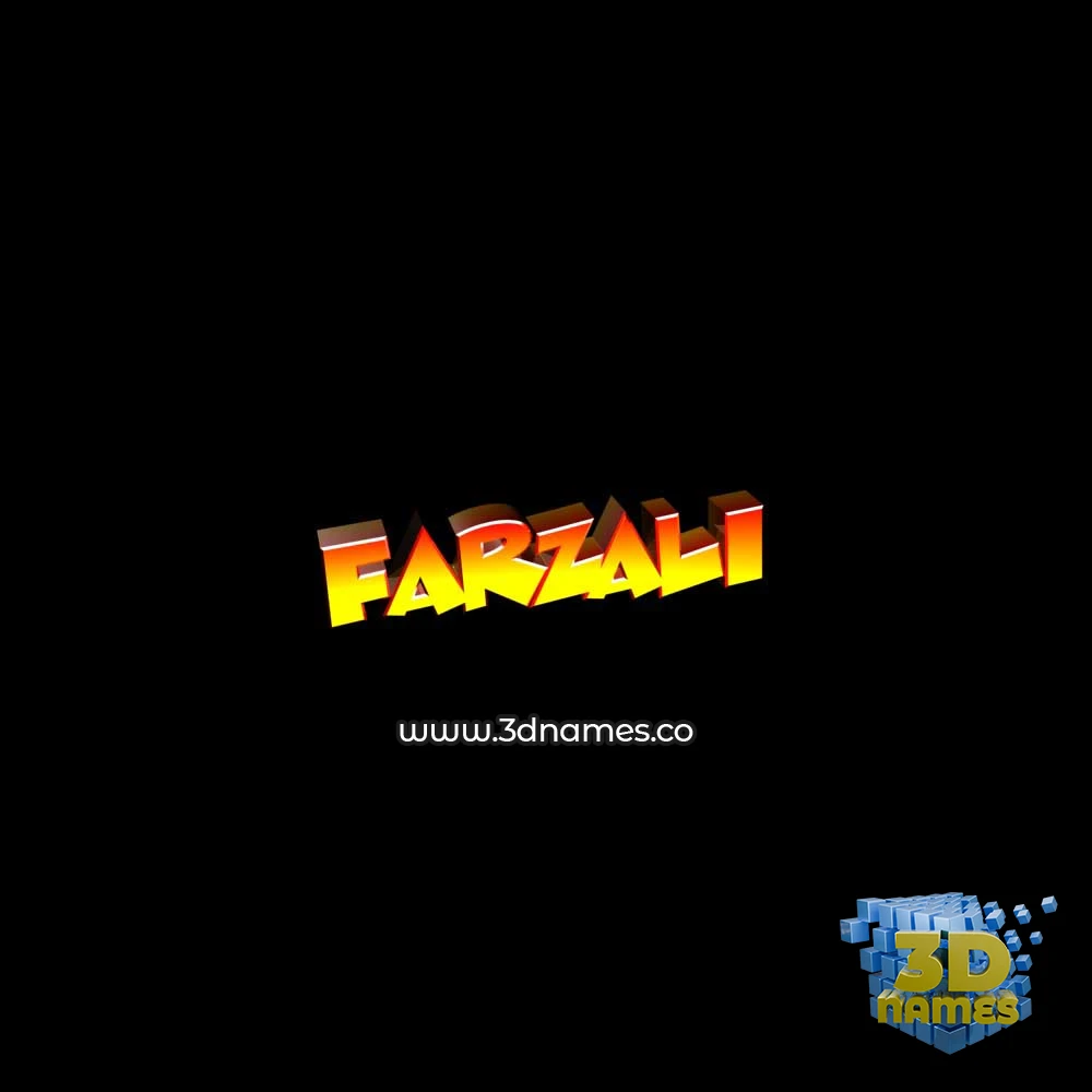 farzali in Black Background style - 3D name wallpaper
