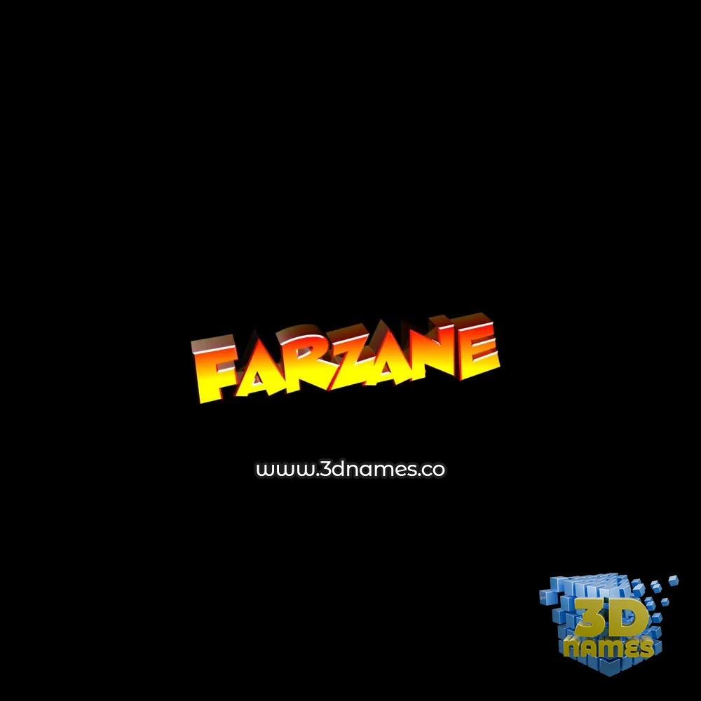 farzane in Black Background style - 3D name wallpaper