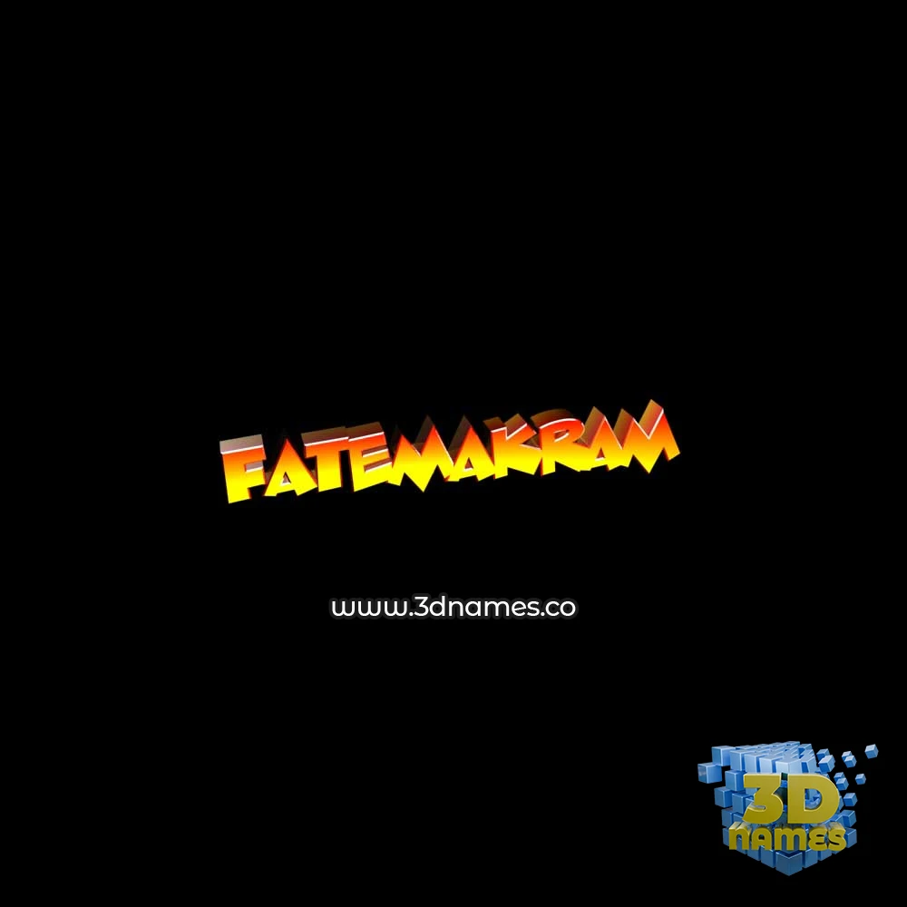 fatemakram in Black Background style - 3D name wallpaper