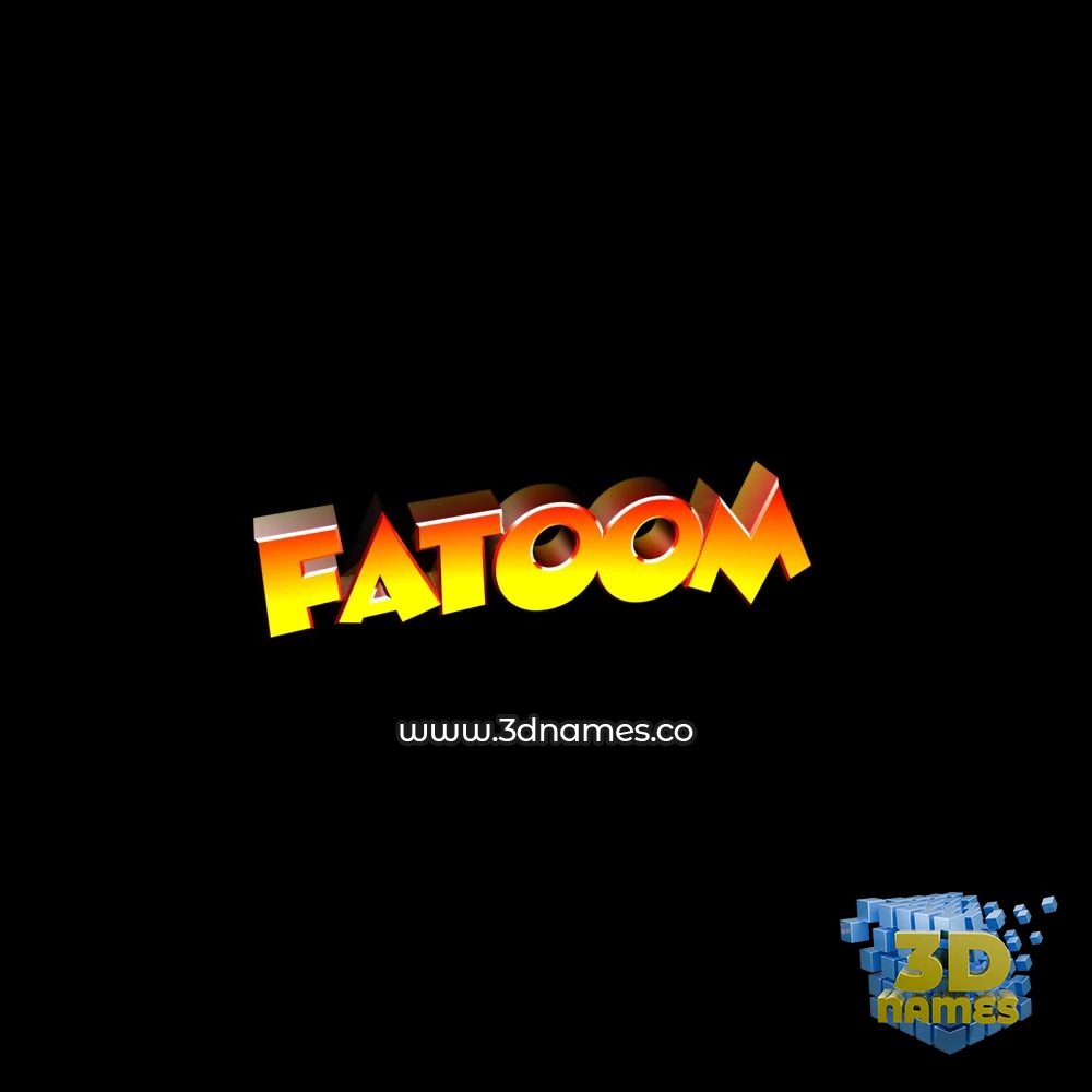 fatoom in Black Background style - 3D name wallpaper
