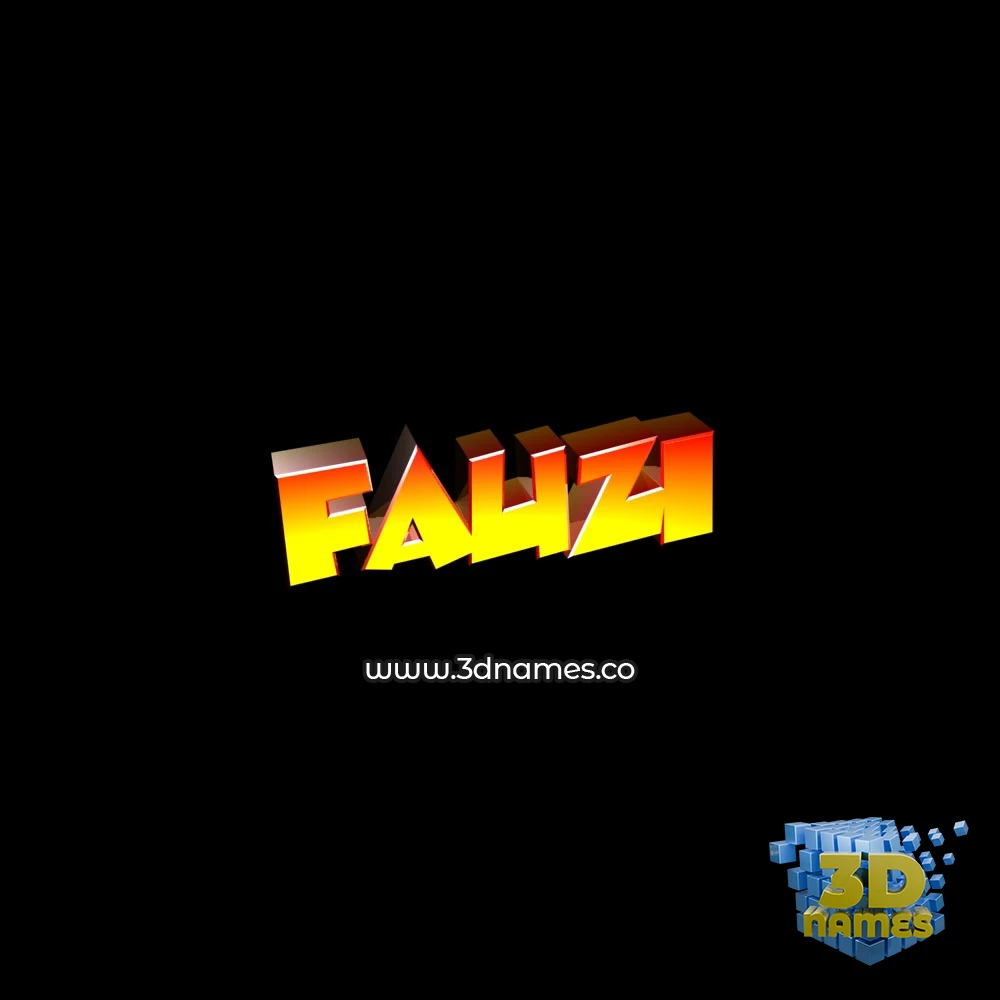fauzi in Black Background style - 3D name wallpaper