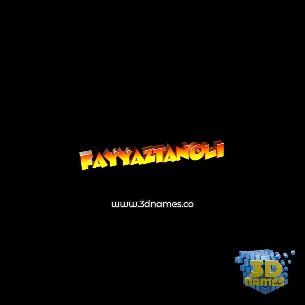 fayyaztanoli in Black Background style - 3D name wallpaper