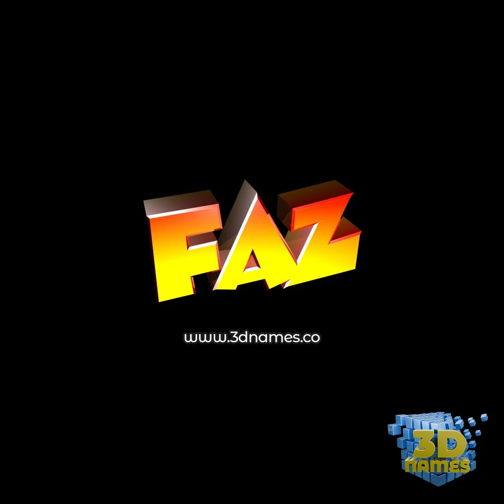 faz in Black Background style - 3D name wallpaper