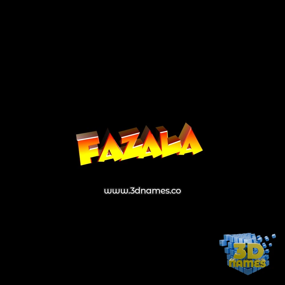 fazala in Black Background style - 3D name wallpaper