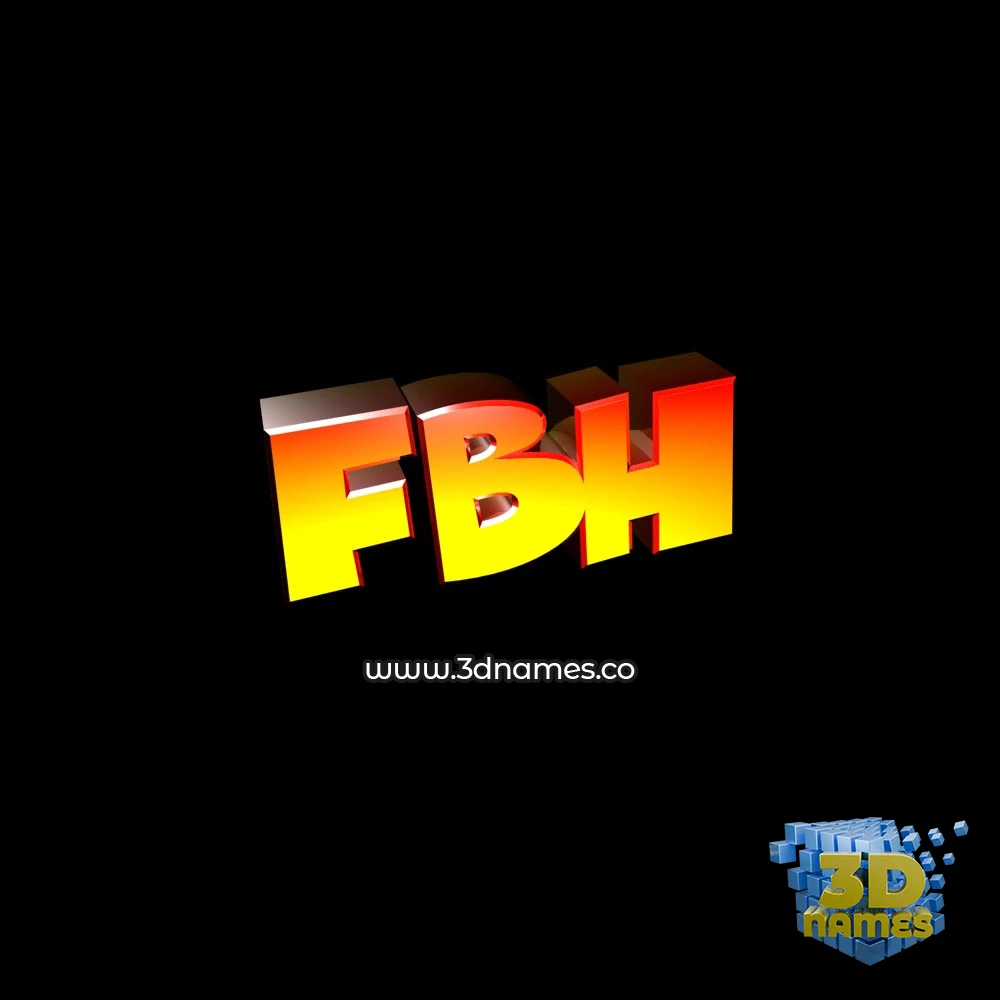 fbh in Black Background style - 3D name wallpaper