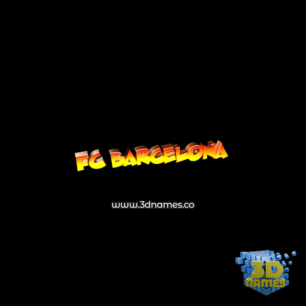 fc barcelona in Black Background style - 3D name wallpaper