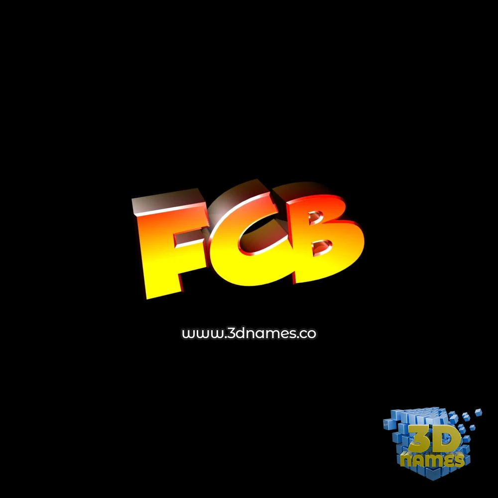 fcb in Black Background style - 3D name wallpaper