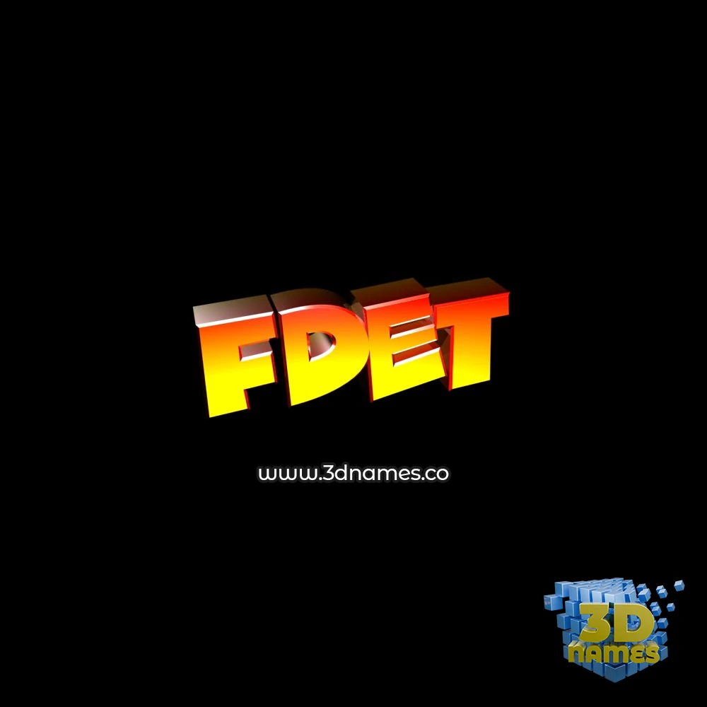 fdet in Black Background style - 3D name wallpaper