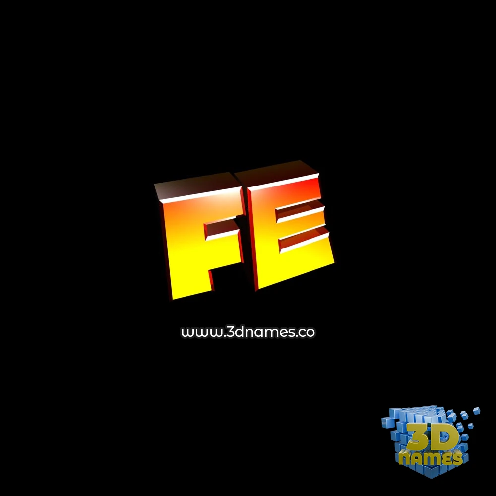 fe in Black Background style - 3D name wallpaper