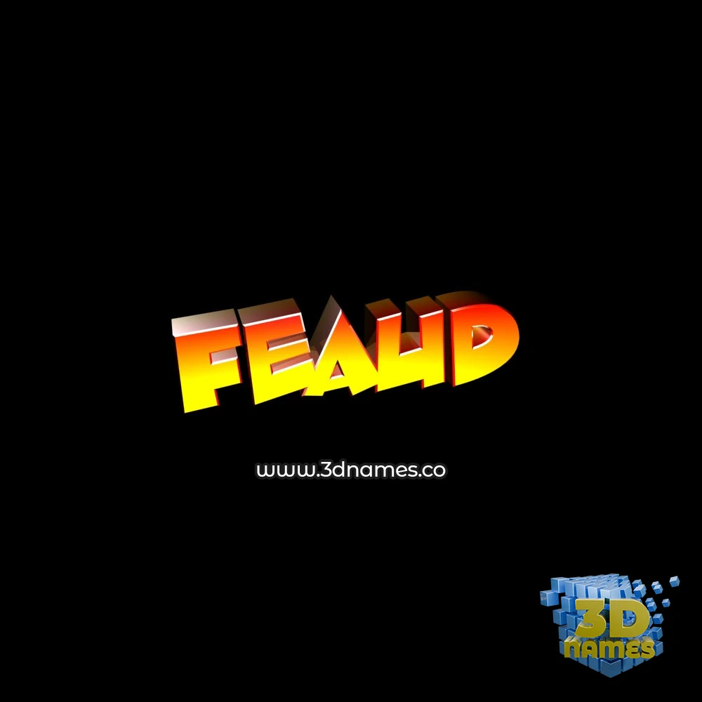 feaud in Black Background style - 3D name wallpaper