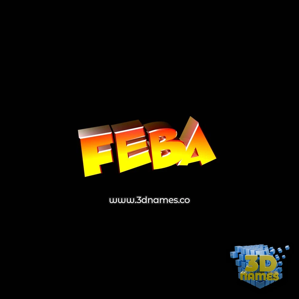 feba in Black Background style - 3D name wallpaper