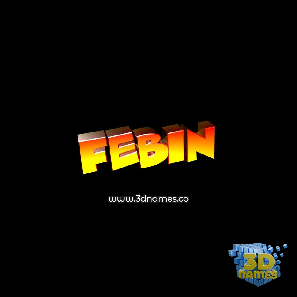 febin in Black Background style - 3D name wallpaper