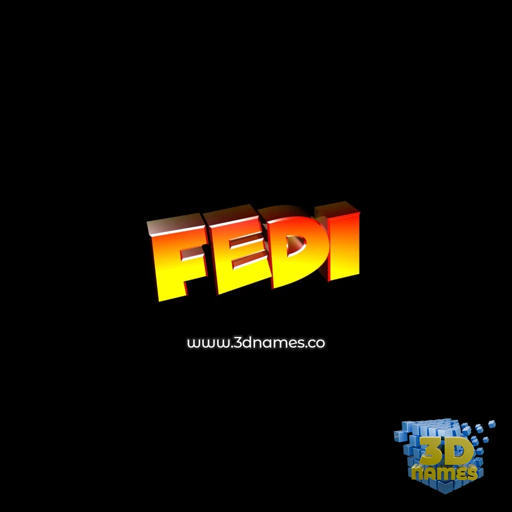 fedi in Black Background style - 3D name wallpaper