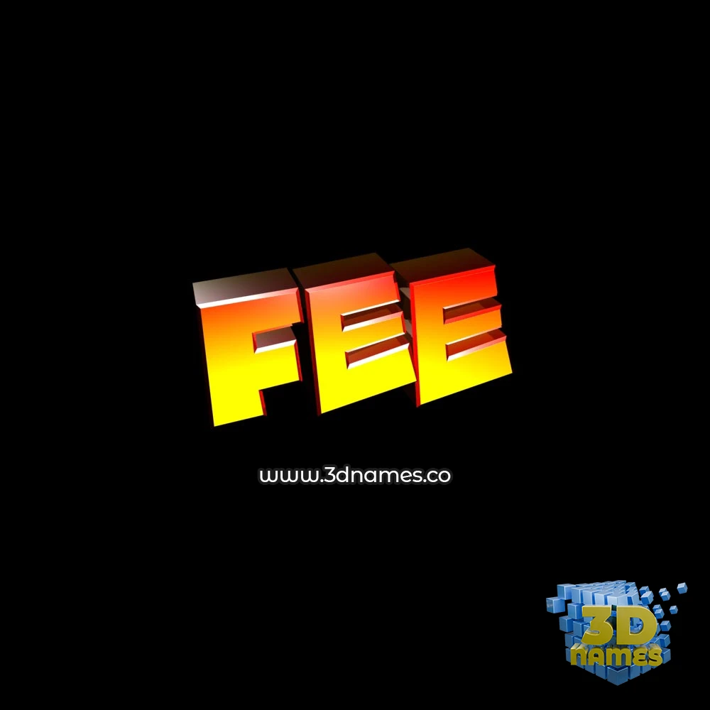fee in Black Background style - 3D name wallpaper