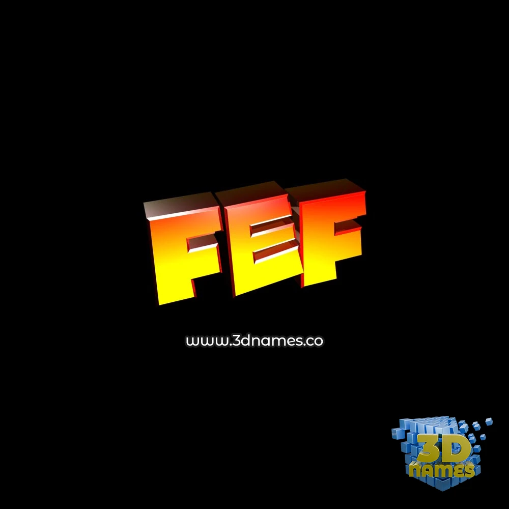 fef in Black Background style - 3D name wallpaper
