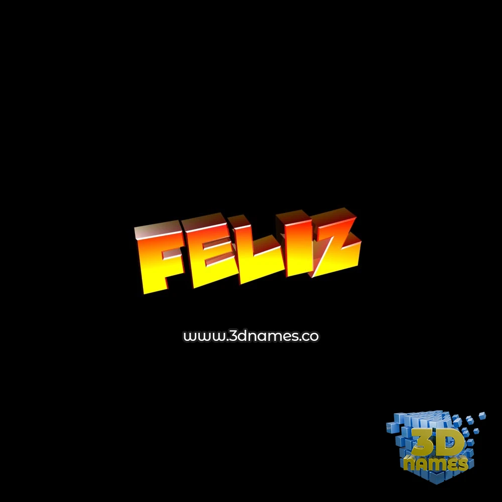 feliz in Black Background style - 3D name wallpaper