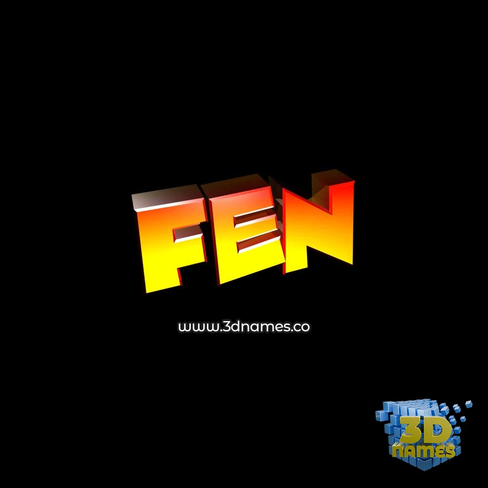 fen in Black Background style - 3D name wallpaper