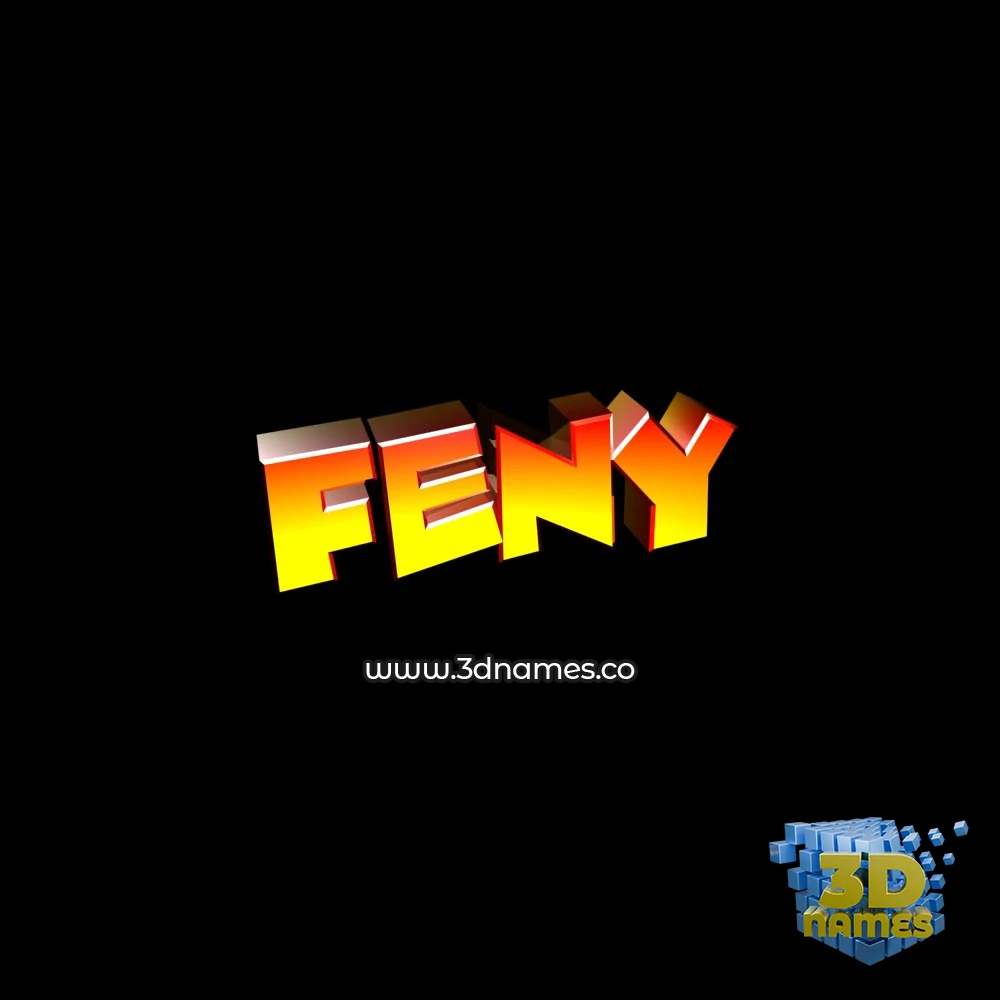 feny in Black Background style - 3D name wallpaper