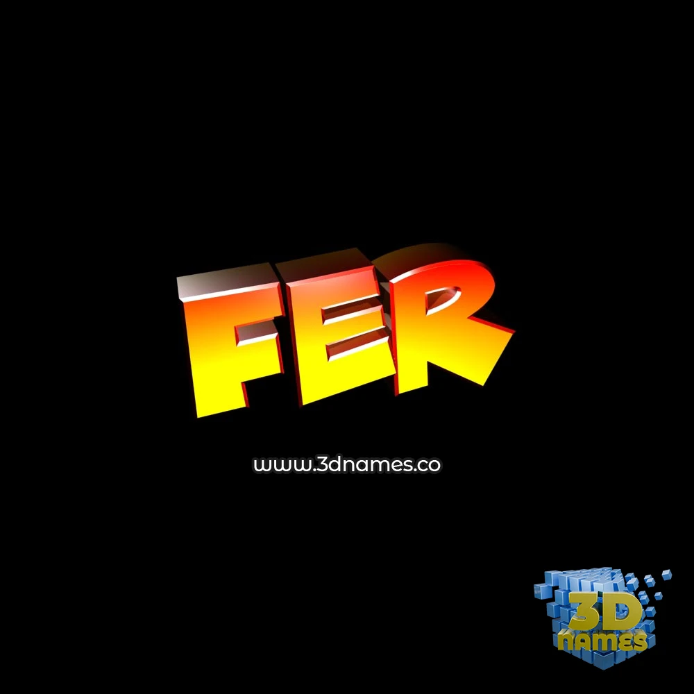 fer in Black Background style - 3D name wallpaper