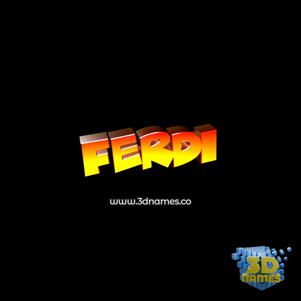 ferdi in Black Background style - 3D name wallpaper