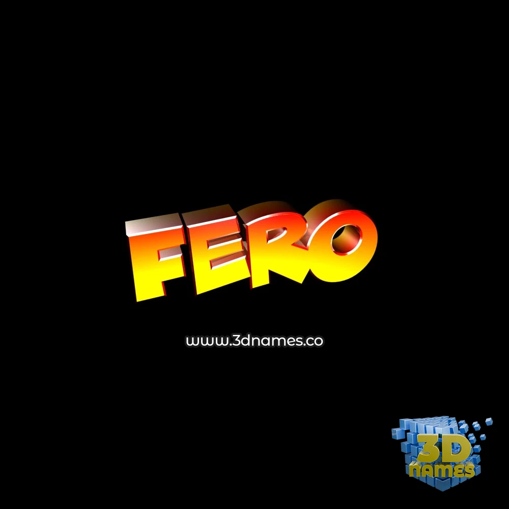 fero in Black Background style - 3D name wallpaper