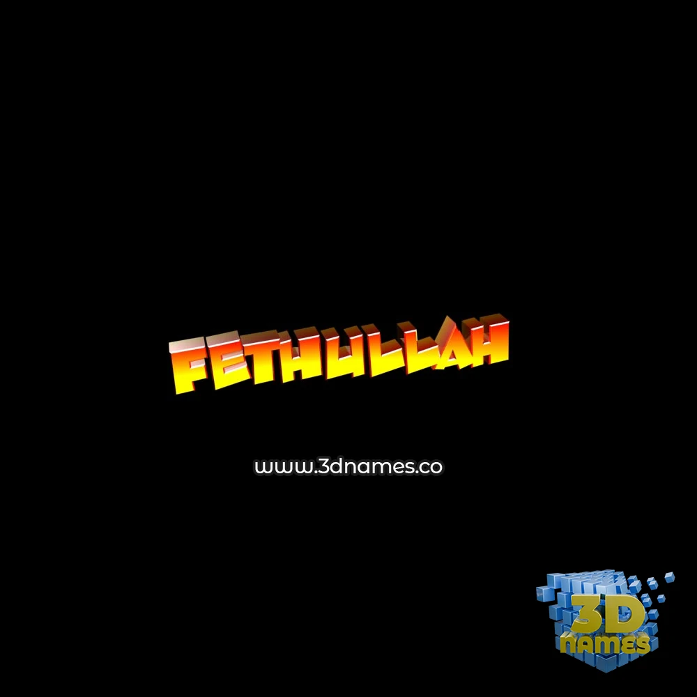 fethullah in Black Background style - 3D name wallpaper
