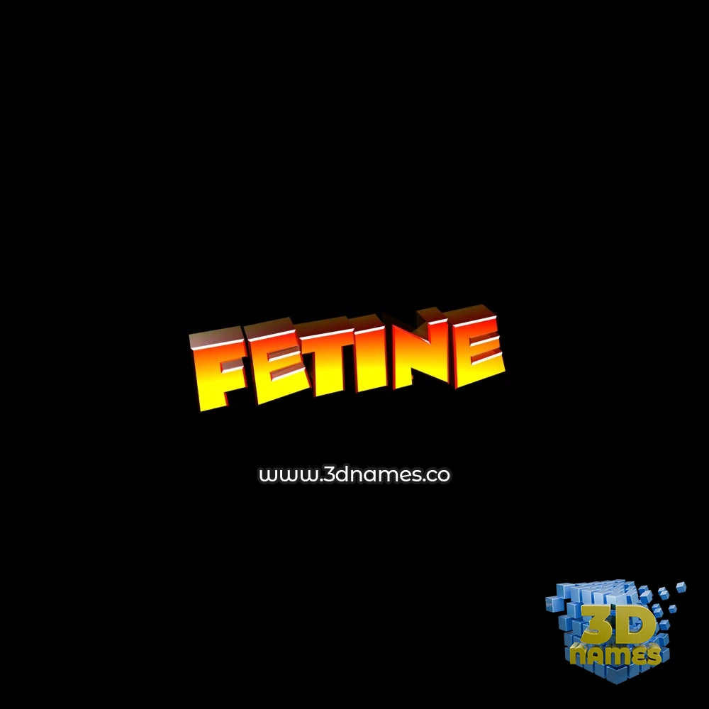 fetine in Black Background style - 3D name wallpaper