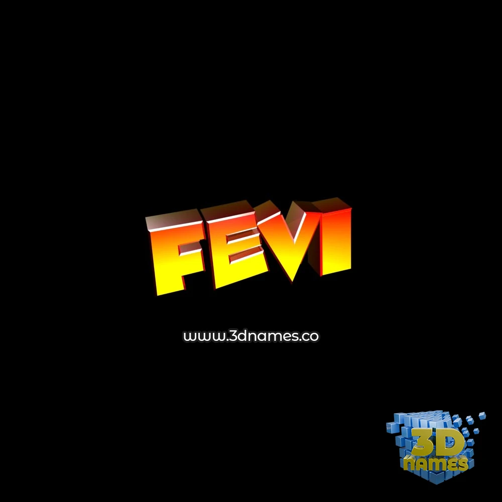 fevi in Black Background style - 3D name wallpaper
