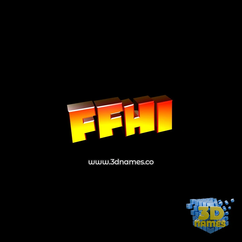 ffhi in Black Background style - 3D name wallpaper