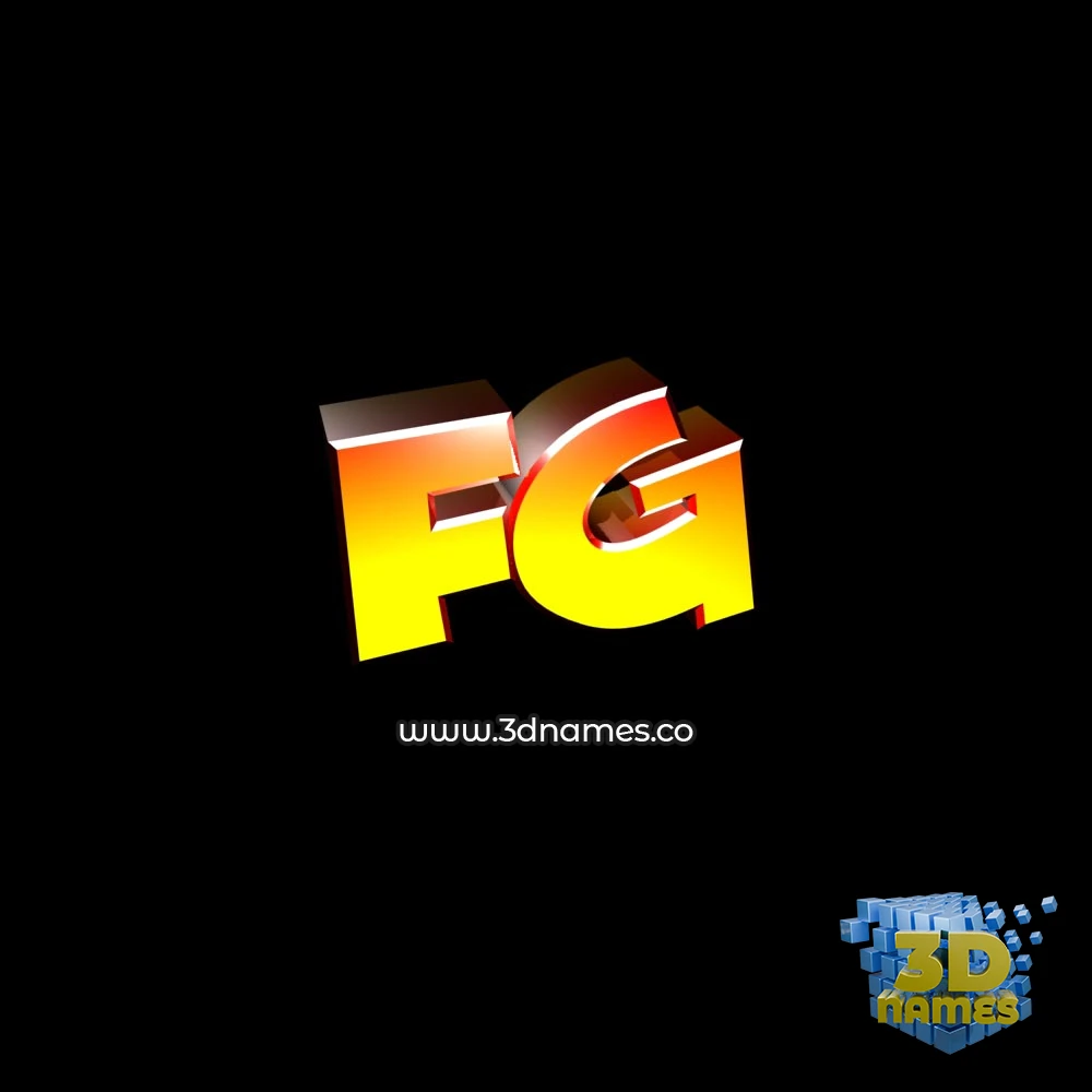fg in Black Background style - 3D name wallpaper