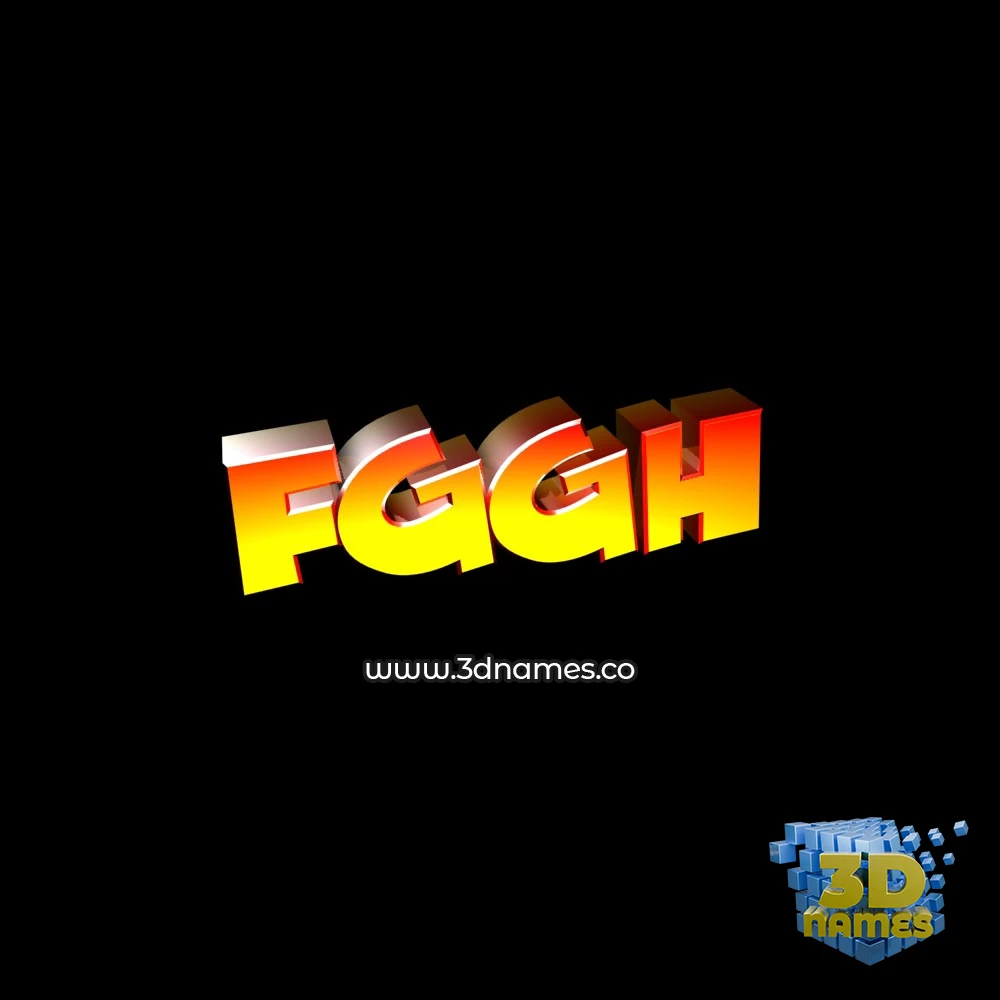 fggh in Black Background style - 3D name wallpaper