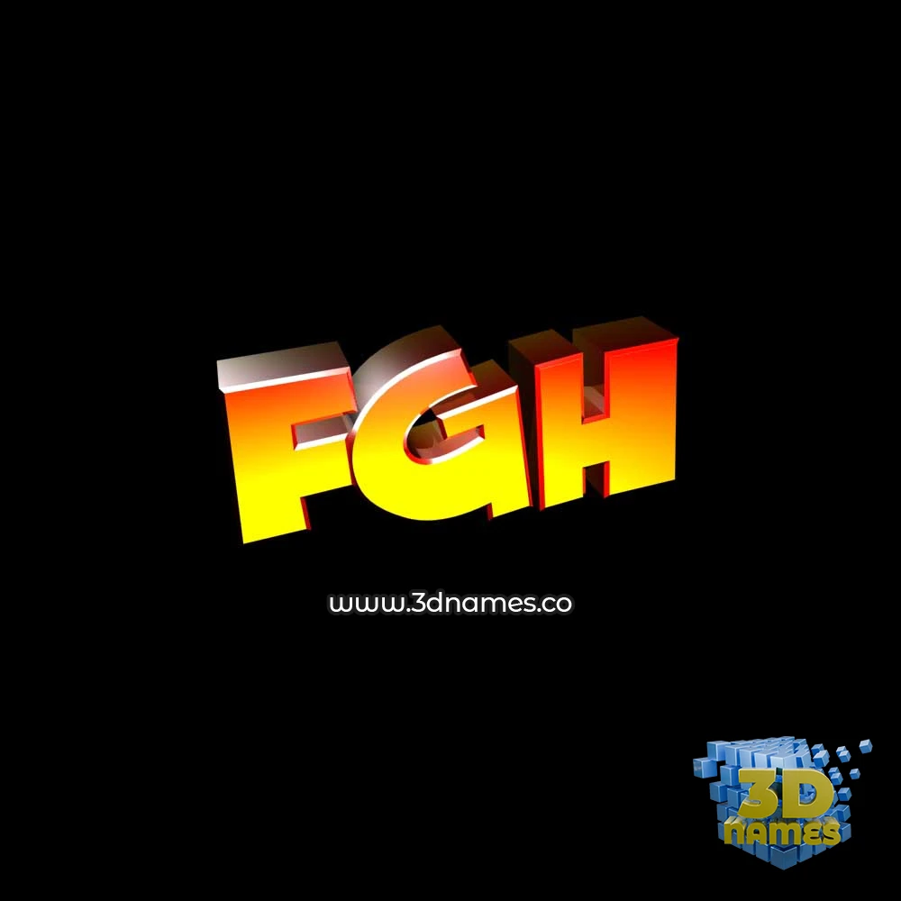 fgh in Black Background style - 3D name wallpaper