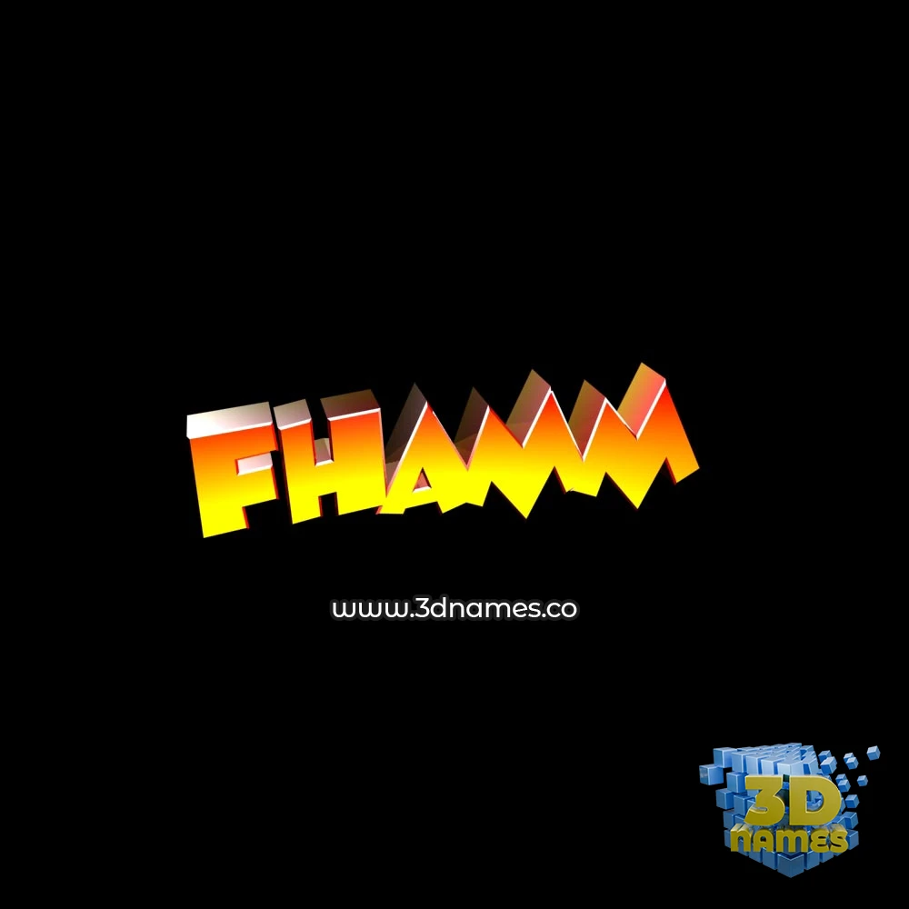fhamm in Black Background style - 3D name wallpaper