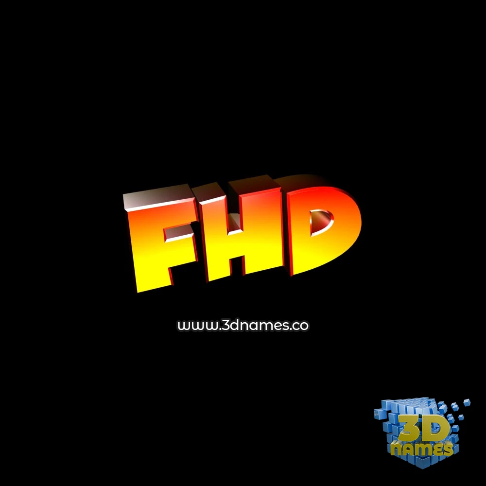 fhd in Black Background style - 3D name wallpaper