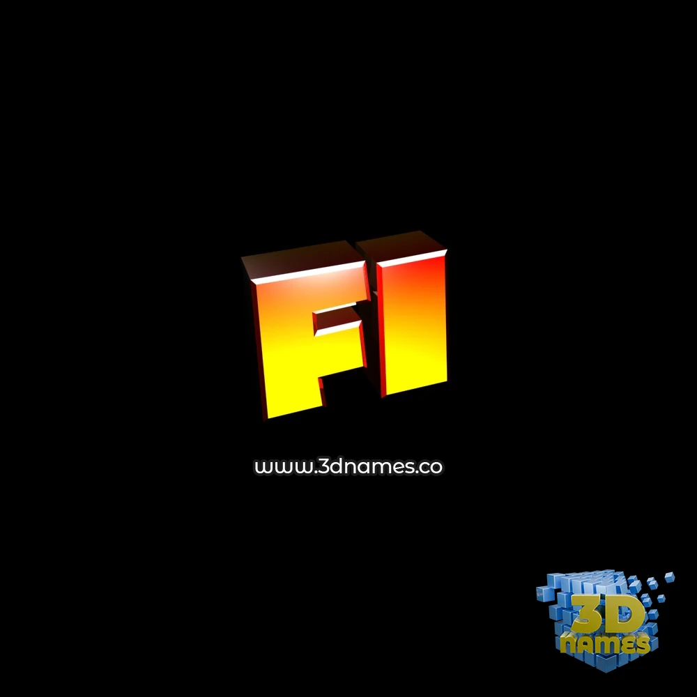fi in Black Background style - 3D name wallpaper