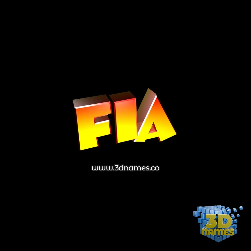 fia in Black Background style - 3D name wallpaper