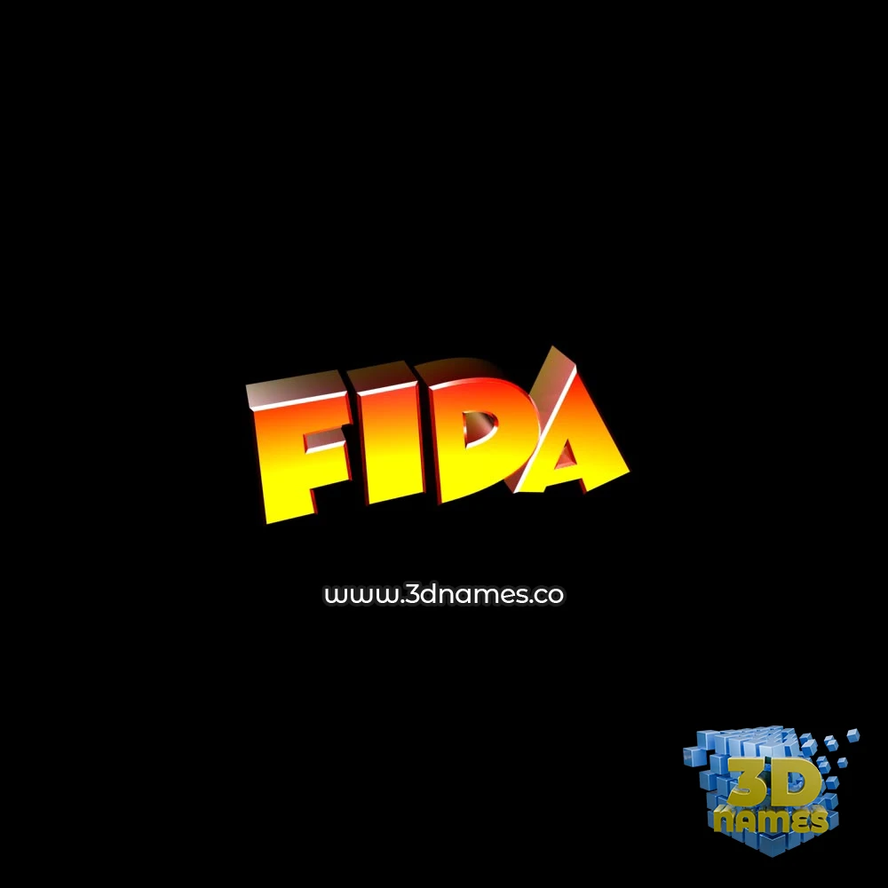 fida in Black Background style - 3D name wallpaper