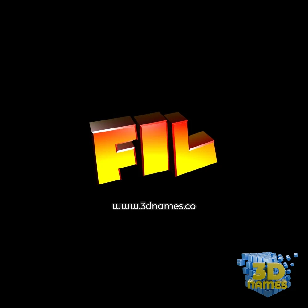 fil in Black Background style - 3D name wallpaper