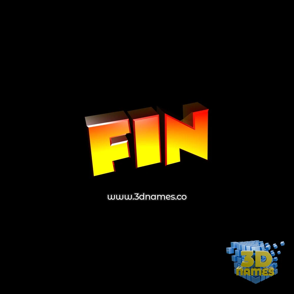 fin in Black Background style - 3D name wallpaper