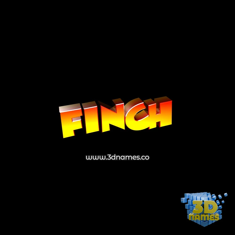 finch in Black Background style - 3D name wallpaper