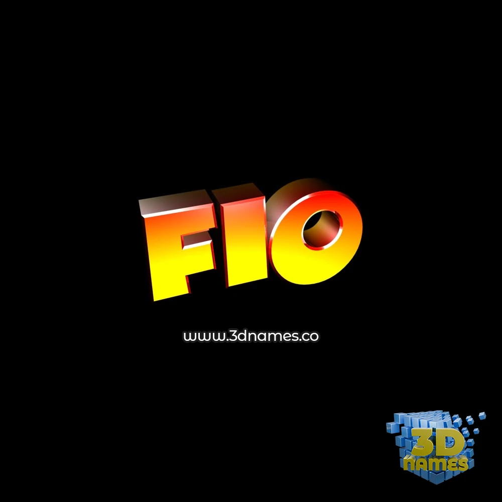 fio in Black Background style - 3D name wallpaper