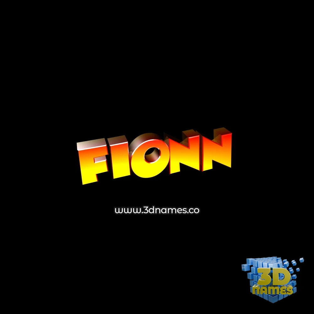 fionn in Black Background style - 3D name wallpaper
